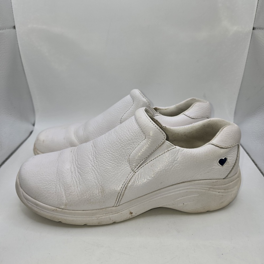 Nurse Mates Women's Dove, White Slip-On Shoes, Size 8.5M.